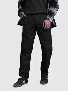The Roadster Lifestyle Co. Men Straight Fit Cargo Style Trousers