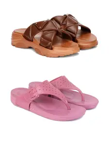 PENNEN Women Multicoloured Thong Flip-Flops