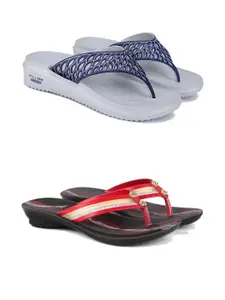 PENNEN Women Multicoloured Thong Flip-Flops