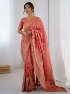 Saree mall Ethnic Motifs Zari Kanjeevaram Sarees