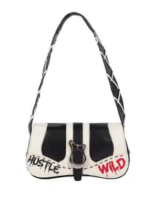 Hidesign Colourblocked Leather Bucket Satchel with Applique