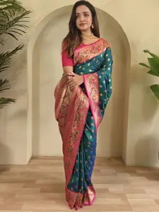 DEVATITHI Ethnic Motifs Zari Silk Blend Saree
