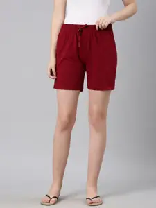 TWIN BIRDS Women Cherry Berry Solid Cotton Night Shorts