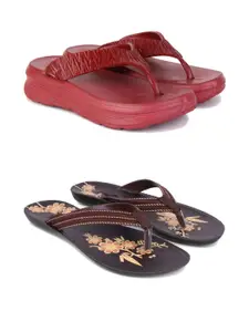 PENNEN Women Multicoloured Thong Flip-Flops