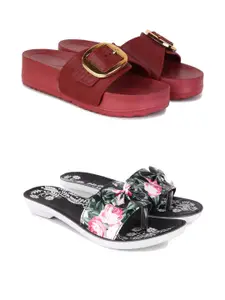 PENNEN Women Multicoloured Thong Flip-Flops