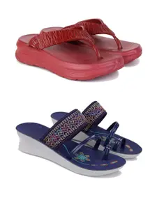 PENNEN Women Multicoloured Thong Flip-Flops