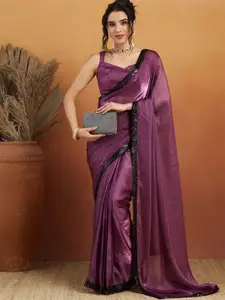 RACHNA Embellished Sequinned Satin Saree