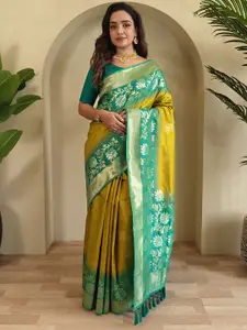 DEVATITHI Woven Design Zari Silk Blend Saree