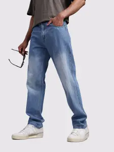 The Roadster Life Co. Men Mid-Rise Pure Cotton Straight Fit Light Fade Jeans