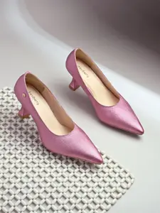 DressBerry Women Leather Kitten Heels Pumps