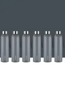 BOROSIL Grey & Black 6 Piece Stainless Steel Solid Water Bottle