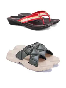 PENNEN Women Multicoloured Thong Flip-Flops