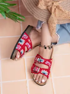 BRISKERS Women Open Toe Flats with Buckle