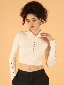 NoBarr Women Shirt Collar Pullover Sweater