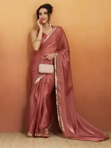 RACHNA Sequinned Satin Ready to Wear Saree