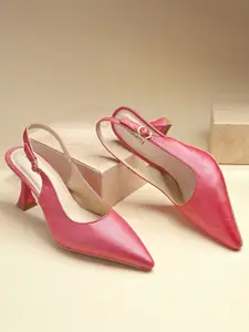 DressBerry Women Leather Party Kitten Heels Pumps with Buckles