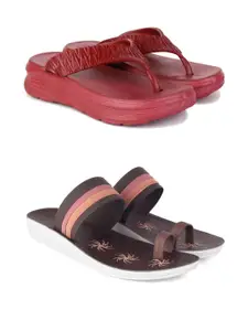 PENNEN Women Multicoloured Thong Flip-Flops