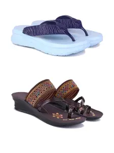 PENNEN Women Multicoloured Thong Flip-Flops