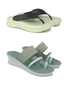 PENNEN Women Multicoloured Thong Flip-Flops