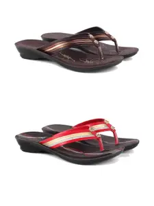 PENNEN Women Multicoloured Thong Flip-Flops