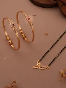 Anouk Gold-Plated Mangalsutra & Bangles