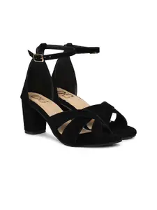 dbcooper Woemn Block Heel Open Toe Ankle Loop Sandals