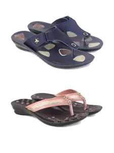 PENNEN Women Multicoloured Thong Flip-Flops