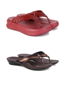 PENNEN Women Multicoloured Thong Flip-Flops