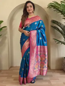 DEVATITHI Floral Zari Silk Blend Saree