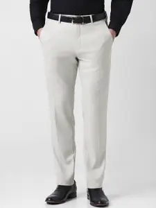 Van Heusen Men Slim Fit Mid-Rise Flat-Front Regular Formal Trousers