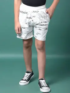 Crimsoune Club Boys Typography Printed Slim Fit Shorts