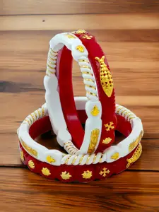 JILL FASHION Set Of 4 Gold-Plated Shakha PolaBangles