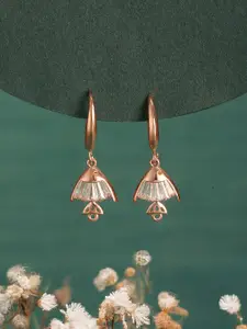 Jazz and Sizzle Rose Gold Plated Crystals Studded Animal Shaped Drop Earrings