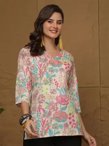 Anouk Rustic Ethnic Motifs Printed V-Neck Kurti