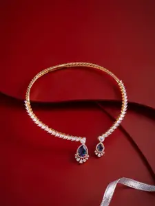 Kushal's Fashion Jewellery Gold-Plated Zircon Stone Studded Necklace