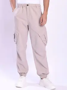 The Roadster Lifestyle Co. Men Pure Cotton Relax-Fit Cargo Joggers