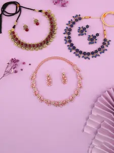 Anouk Gold-Plated Earring & Necklace Set