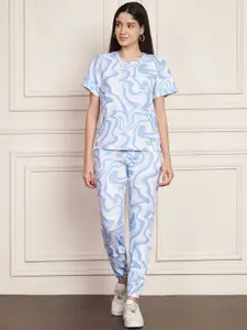 DTR FASHION Printed T-Shirt With Joggers Co-Ords