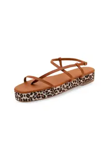 RIVR Women Printed Open Toe Flats