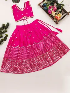 Shoryam Fashion Girls Art Silk Ready to Wear Lehenga Choli