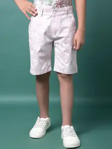 Crimsoune Club Boy Printed Mid-Rise Slim Fit Cotton Shorts