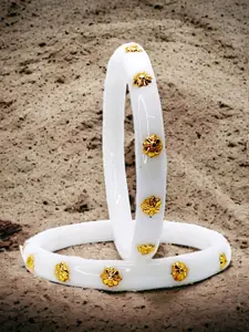 JILL FASHION Set Of 2 Gold-Plated Shakha PolaBangles