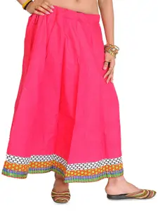 Exotic India Plain Midi Skirt From Pilkhuwa With Patch Border