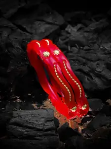 JILL FASHION Set Of 2 Gold-Plated Shakha PolaBangles