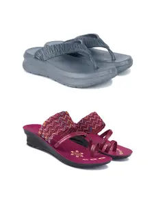 PENNEN Women Multicoloured Thong Flip-Flops