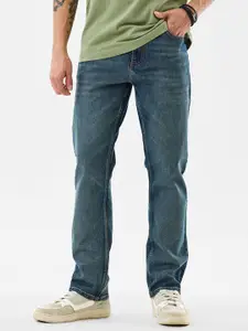 Snitch Men Relaxed Fit Mid-Rise Light Fade Clean Look Stretchable Jeans