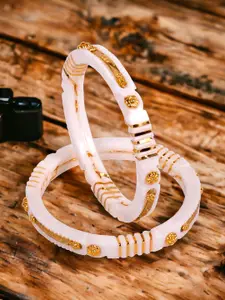 JILL FASHION Set Of 2 Gold-Plated Shakha PolaBangles