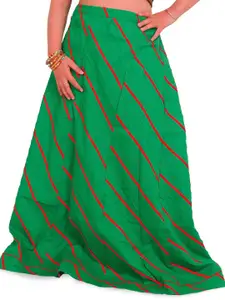 Exotic India Long Ghagra Anchor Skirt With Stitched Ribbons