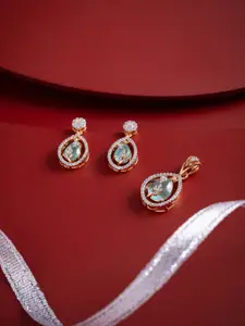 Kushal's Fashion Jewellery Gold-Plated Pendant Set