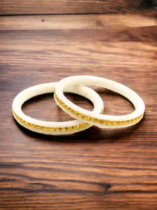 JILL FASHION Set Of 2 Gold-Plated Shakha PolaBangles